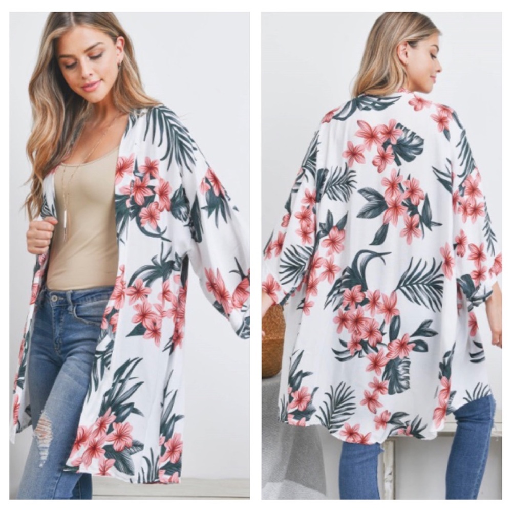 Bohemian Chic Floral Kimono Wrsp With Sleeves One Size S-2X - Picture 2 of 8